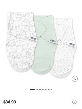 SwaddleMe by Ingenuity Baby Monogram Collection 3pk Swaddle Wrap - Elephant 0-3m